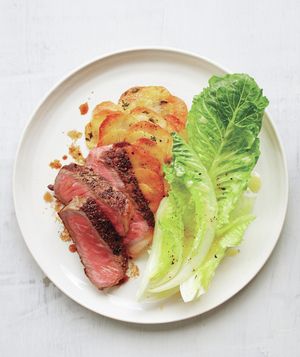 Strip Steak With Crispy Gratin-Style Potatoes 