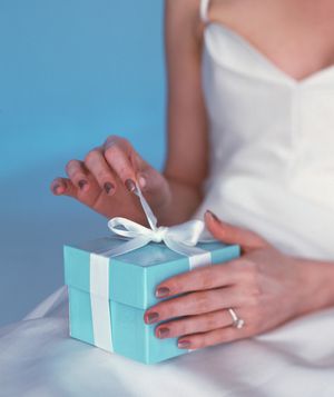 Bride opening gift