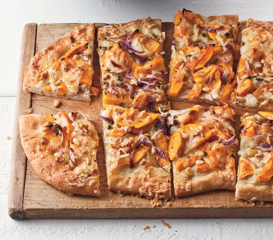 Butternut Squash Flat Bread With Cheddar and Pine Nuts