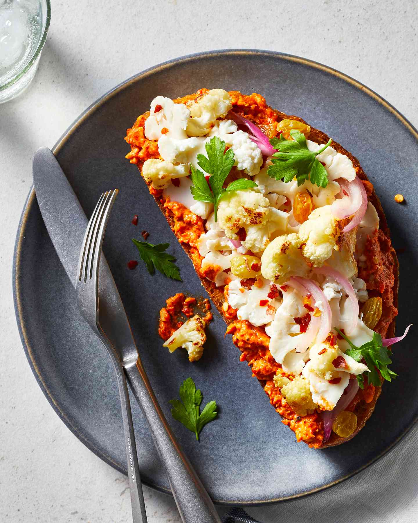 Roasted and Pickled Cauliflower Sandwiches With Romesco