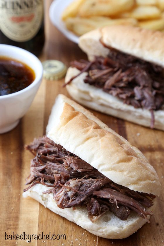 Slow Cooker Guinness French Dip Sandwiches
