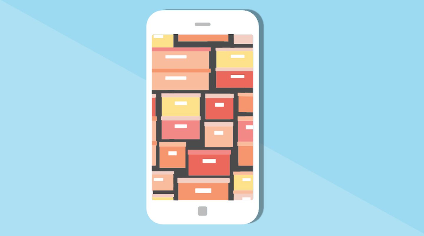 Home organizing apps, illustrated phone