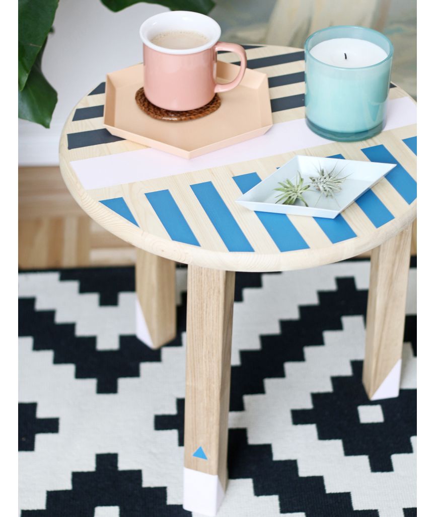 Colorful painted side table