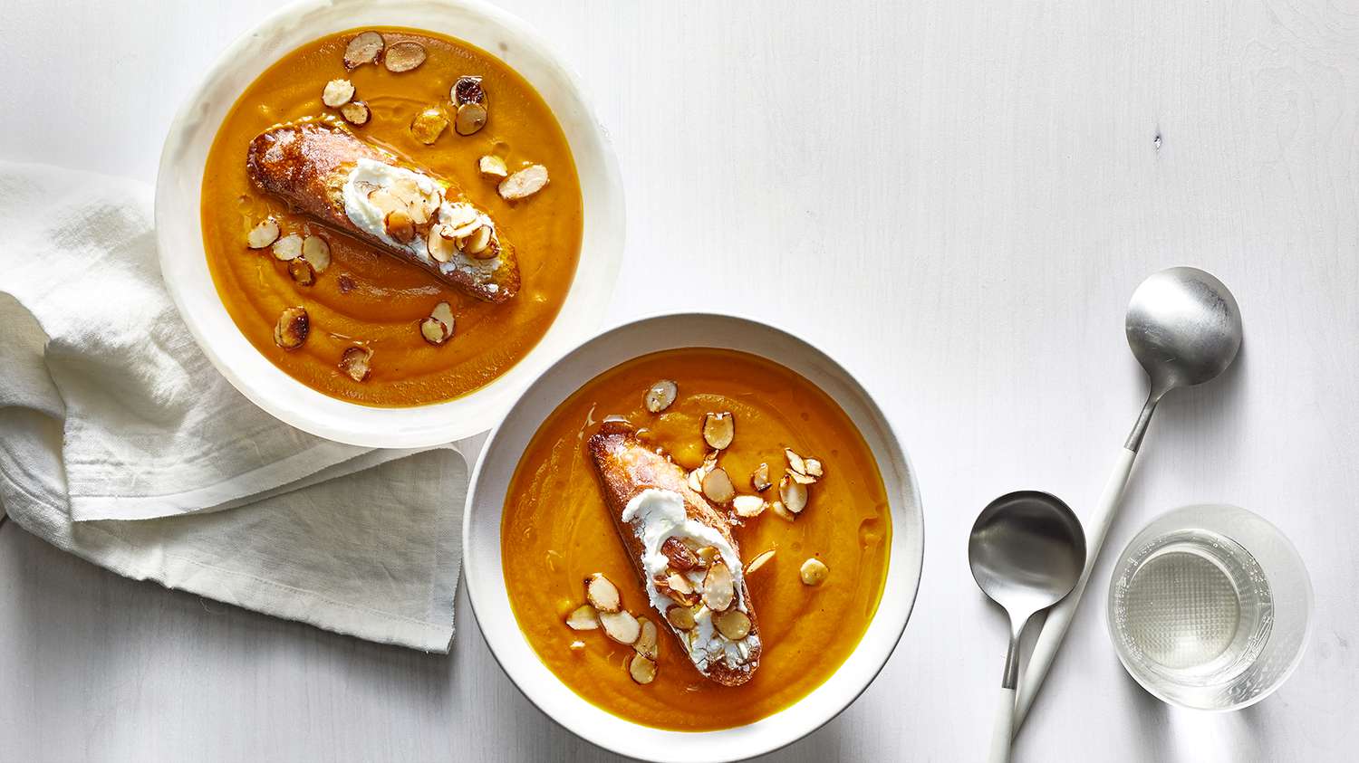 Carrot Soup With Candied Almonds 