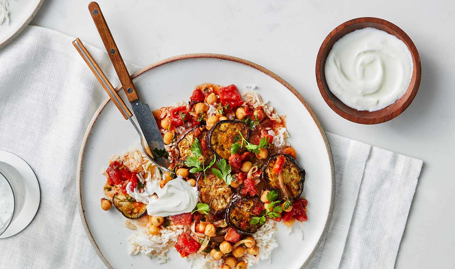 Eggplant-and-Tomato Masala With Chickpeas