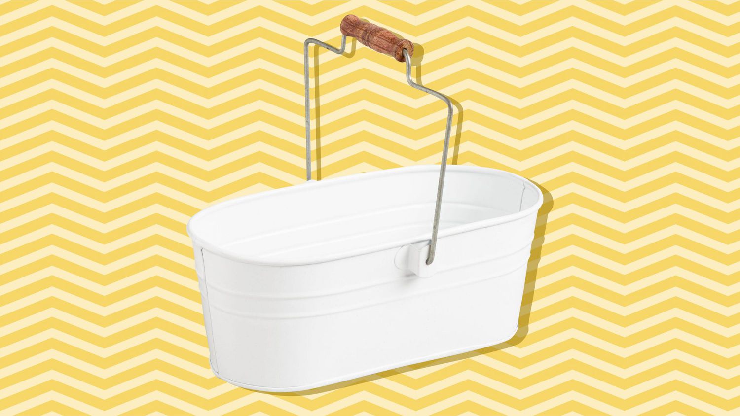 White cleaning caddy with handle