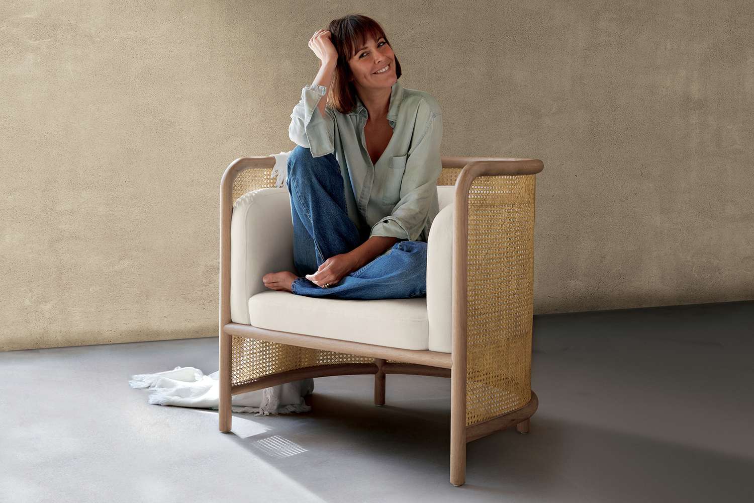 Leanne Ford Crate & Barrel Collection, Leanne on cane chair