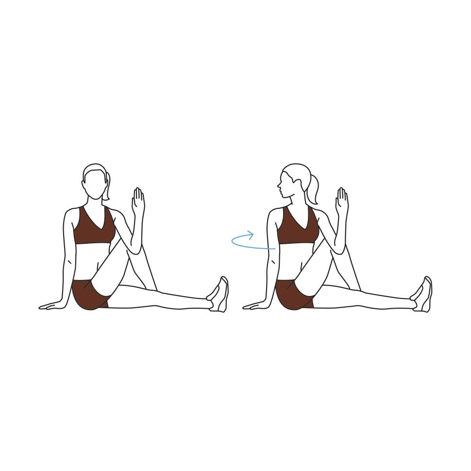 Stretching exercises, routine - easy seated back twist stretch