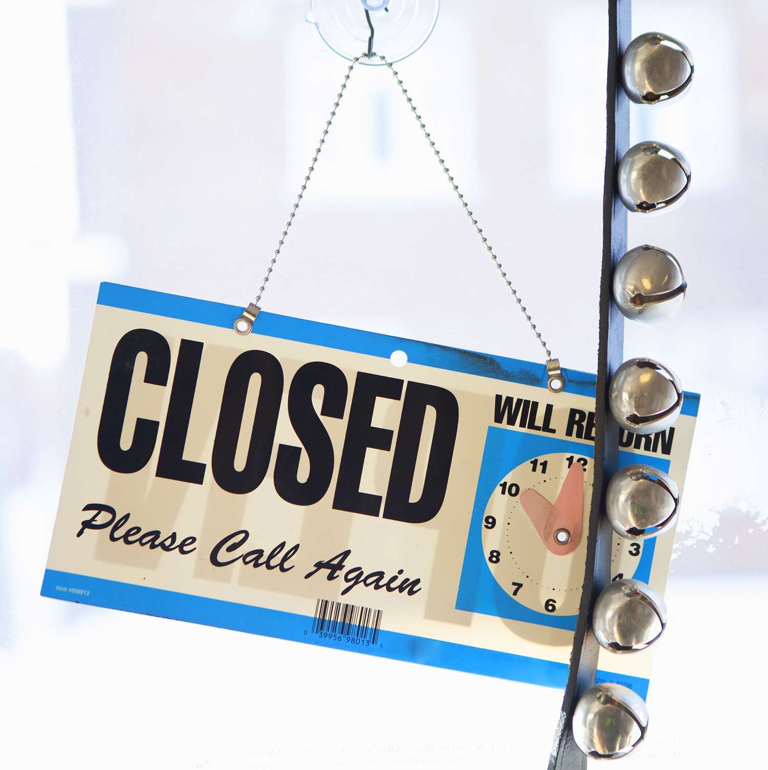 Closed sign at store