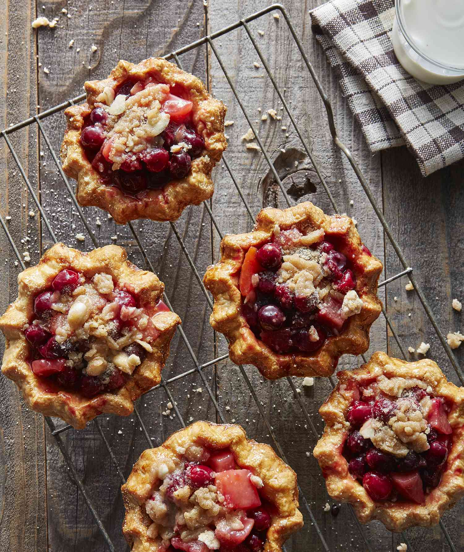 Cranberry Plum Mini Pies With Crumble Topping