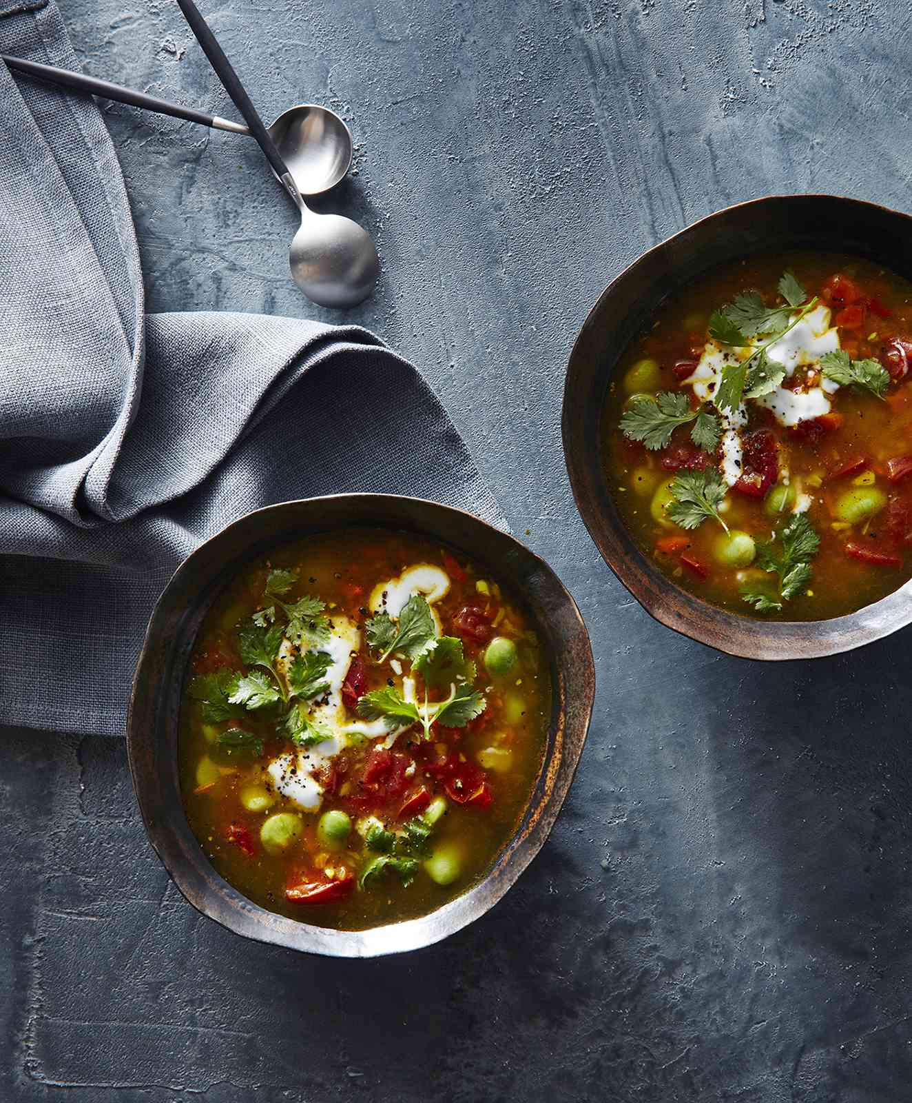 Curried Lima Bean Soup with Tomato