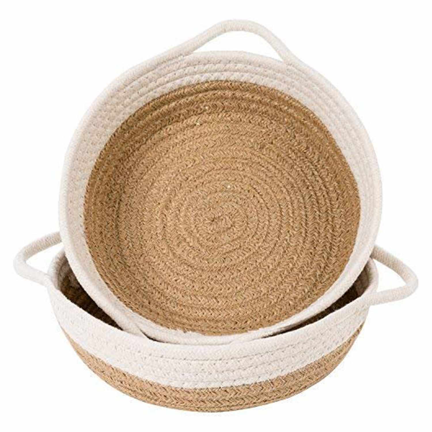 Goodpick 2pack Cotton Rope Basket Woven Storage Basket