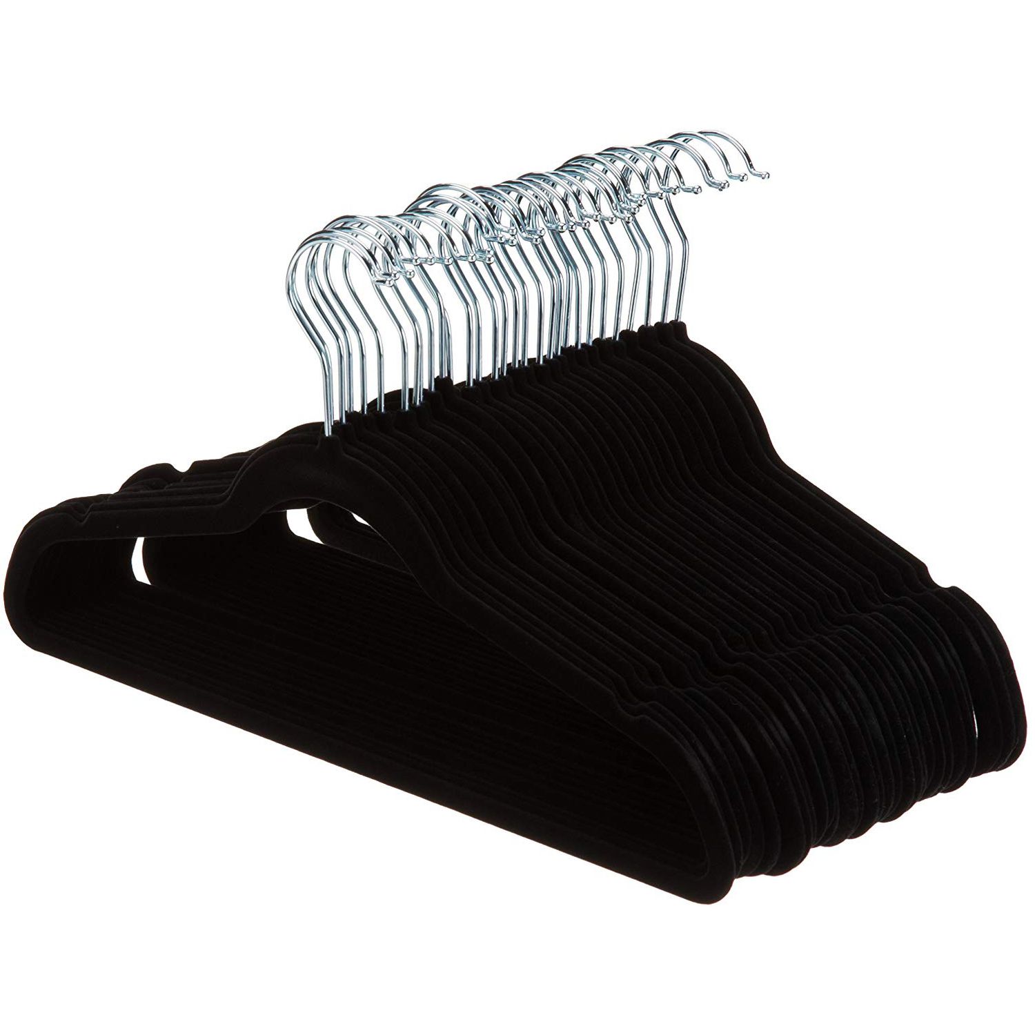 Velvet Suit Hangers 30-Pack, Black