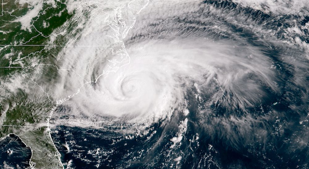 Hurricane Florence's Path Over North Carolina and South Carolina