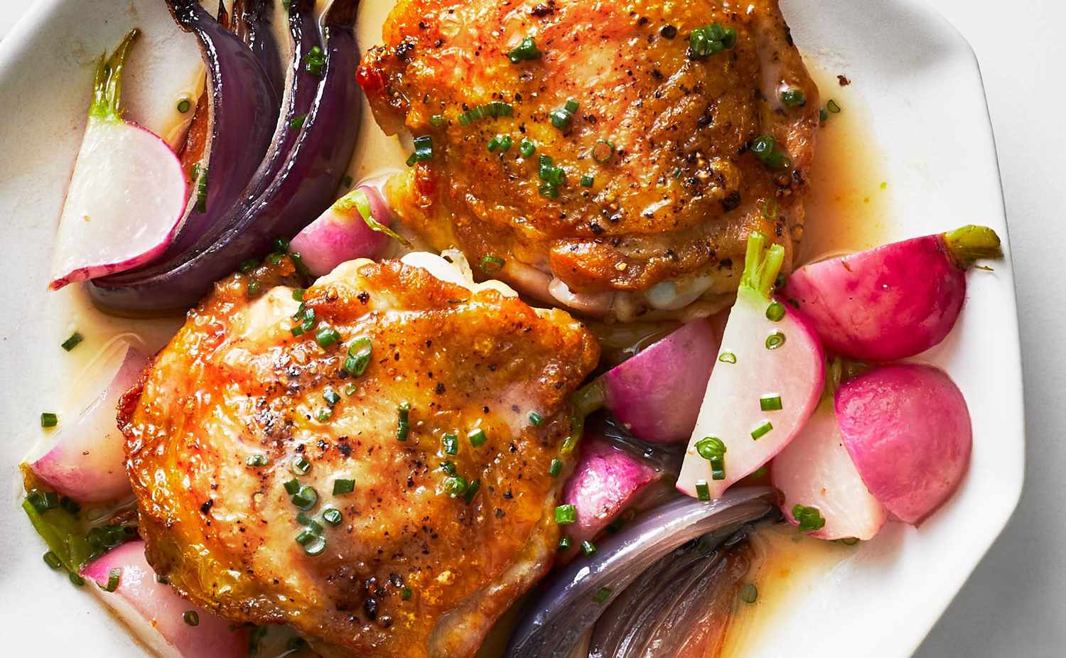 Crispy Chicken With Roasted Radishes
