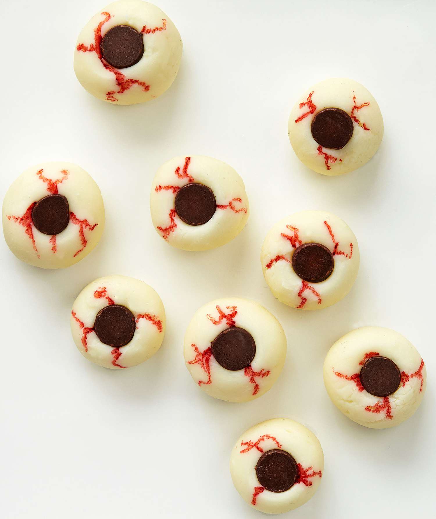Halloween desserts and Halloween treats - White Chocolate Ganache Eyeballs