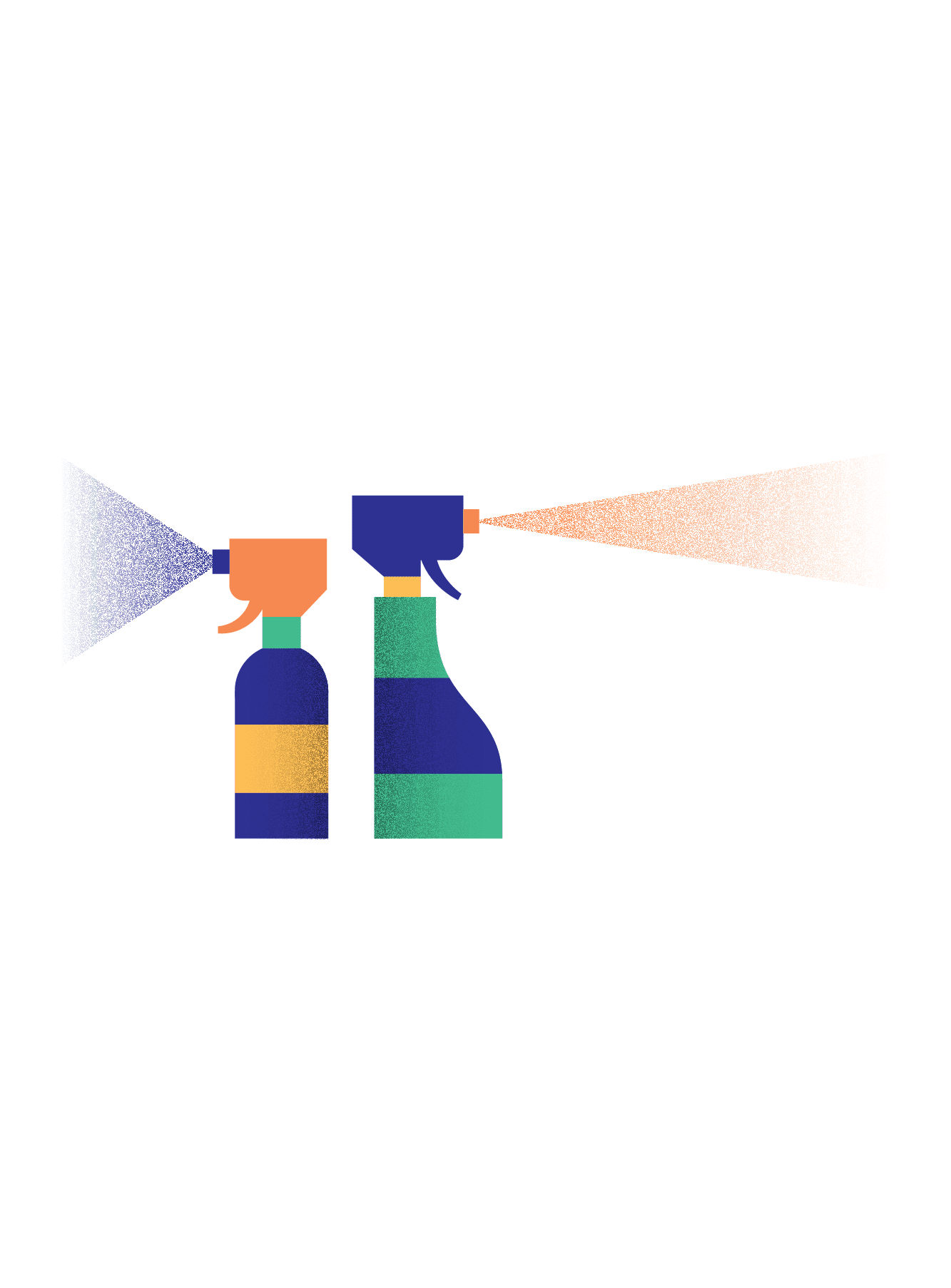 Illustration of spray bottles