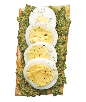 Pesto and Egg Open-Face Sandwich