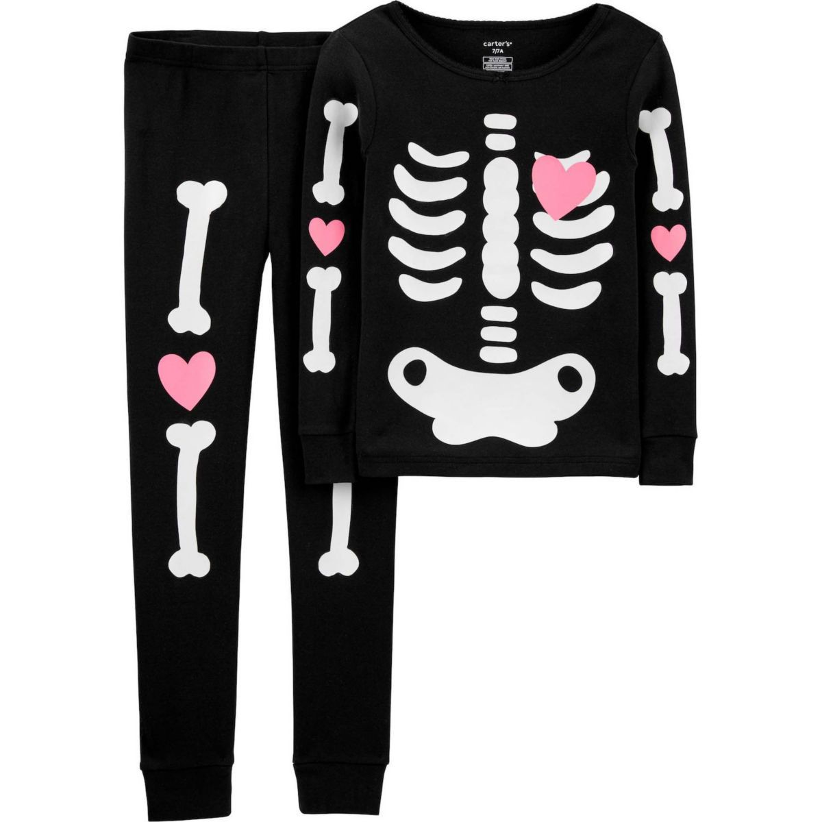 Halloween pajamas or pjs trend - kids pajamas set with skeleton pattern