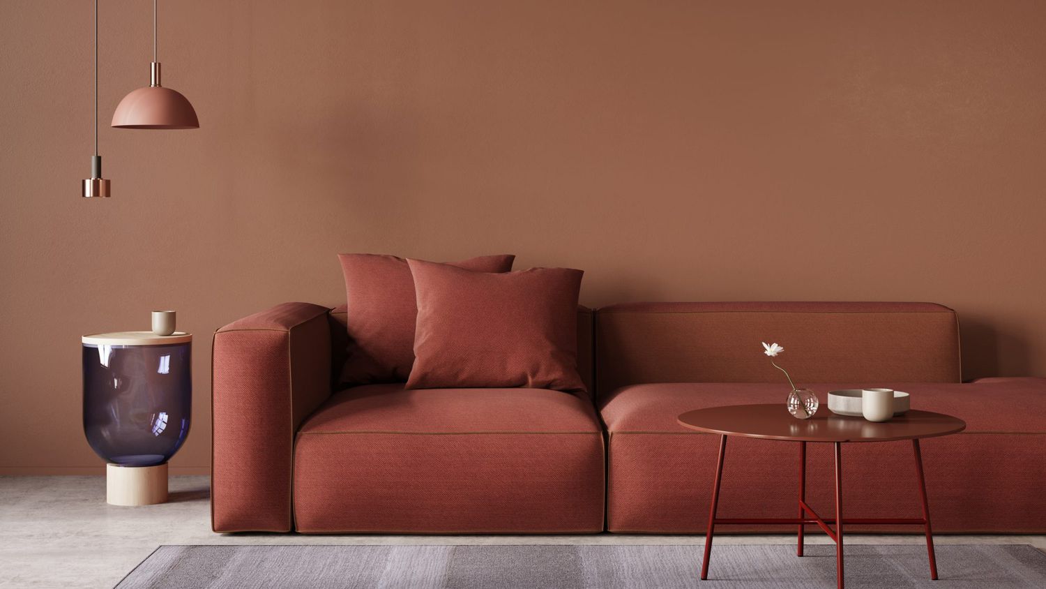 Home Decor Trends Winter 2020: terra cotta sofa