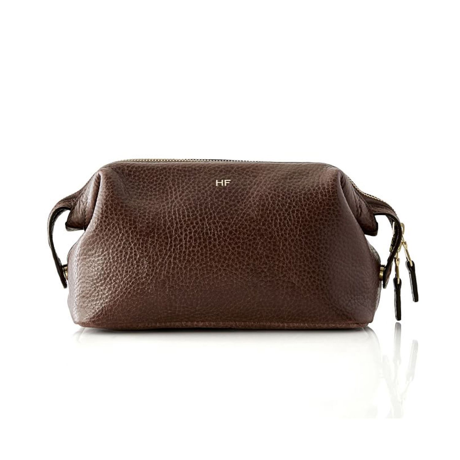Holiday Gifts for Brothers 2020: Mark and Graham leather travel dopp kit in chocolate brown