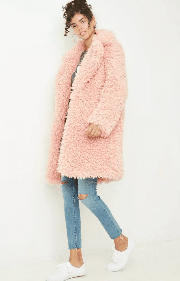 BLady Womens Luxurious Fluffy Segmented Solid Color Artificial Fur Short Coat 