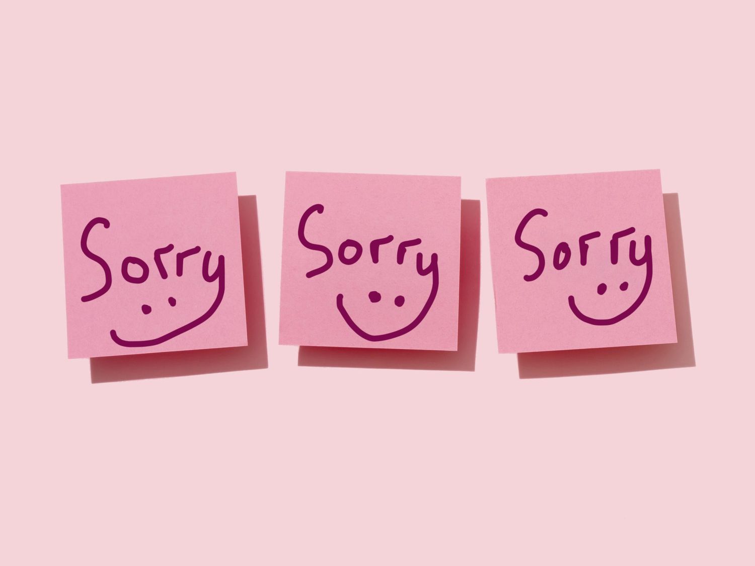 Why Writer Elizabeth Passarella Won't Stop Apologizing: sticky notes that say sorry