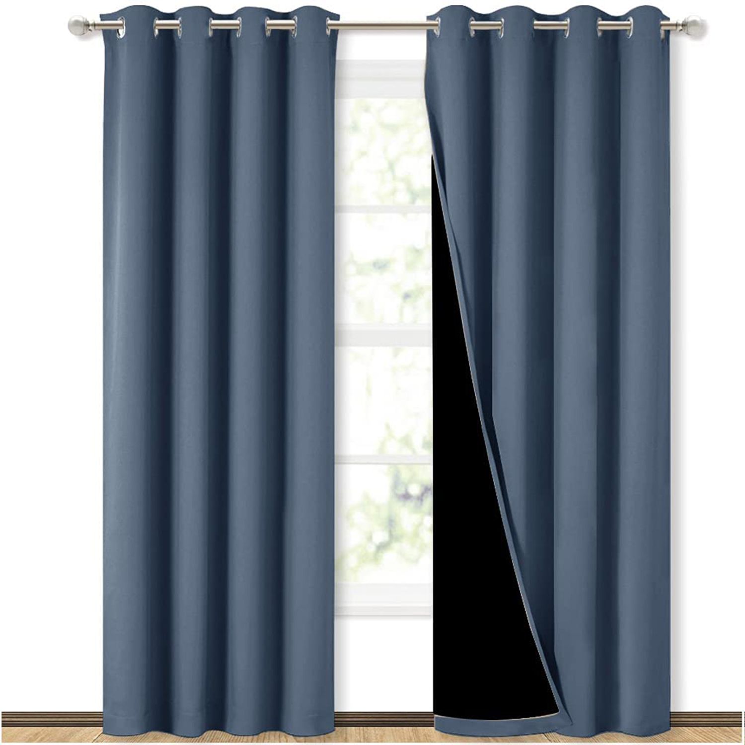 White BONZER 100% Blackout Curtains for Bedroom 2 Panels Sun Light Blocking Grommet Window Drapes for Living Room Premium Thick Velvet Curtains 84 Inches Long Thermal Insulated Energy Saving