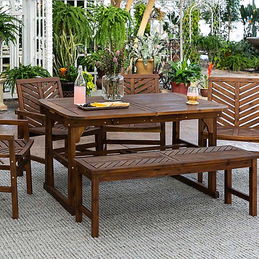 Forest Gate Olive 6-Piece Outdoor Acacia Extendable Table Dining Set