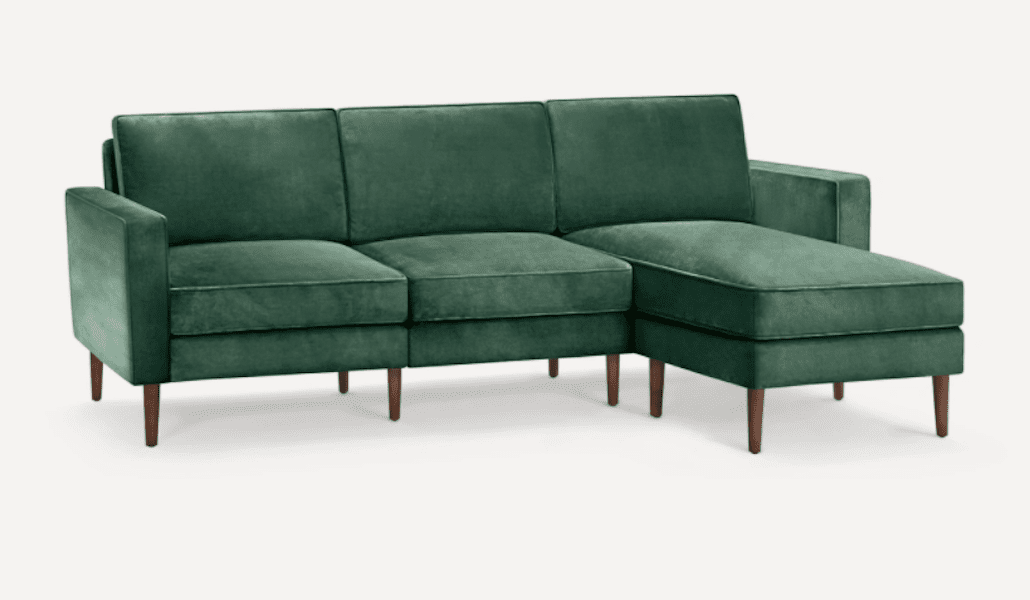 Jade Green Velvet Sectional Sofa