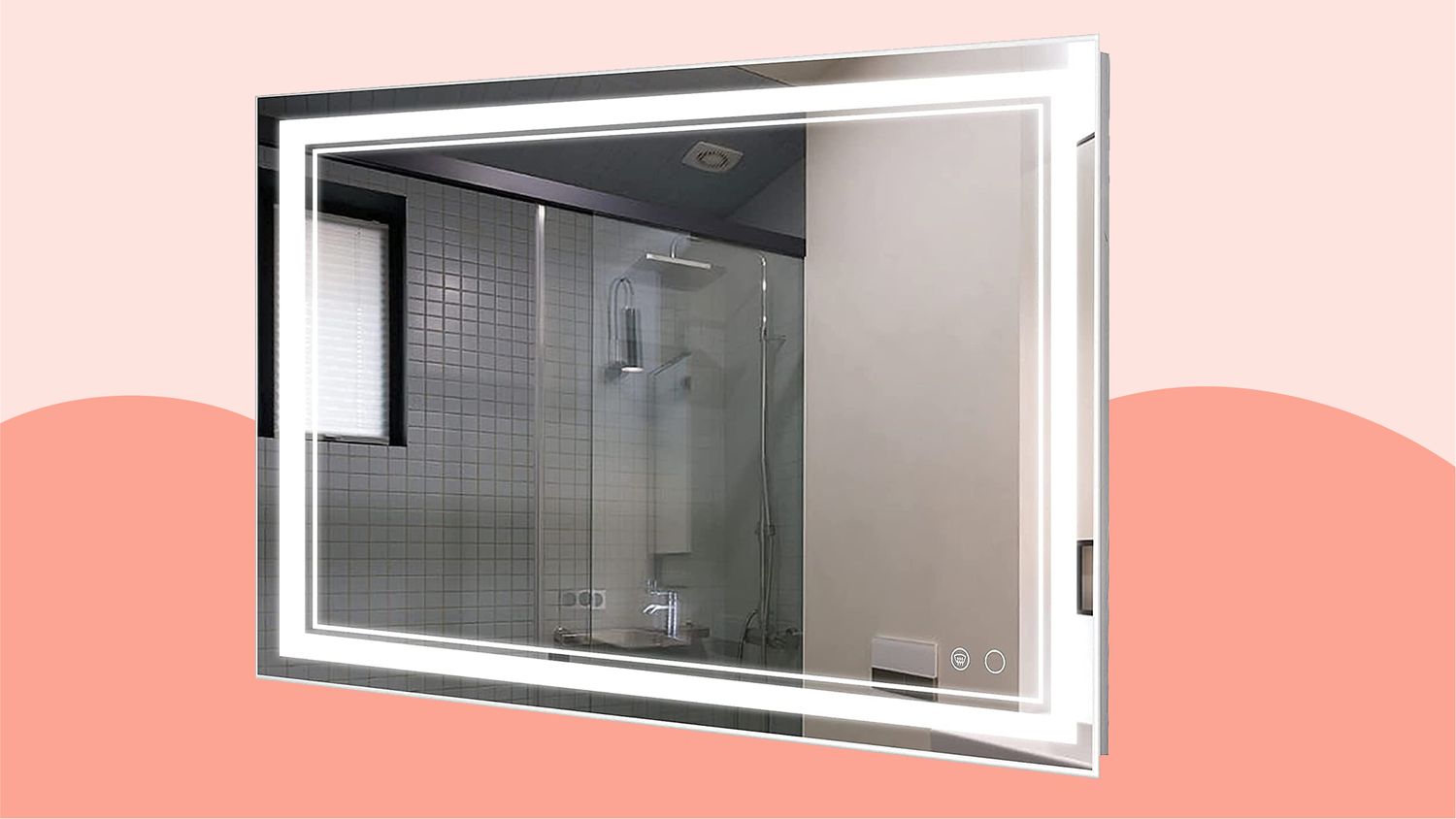 Keonjinn 40 x 24 Inch Bathroom LED Mirror Vanity Dimmable Light Memory Anti-Fog Wall