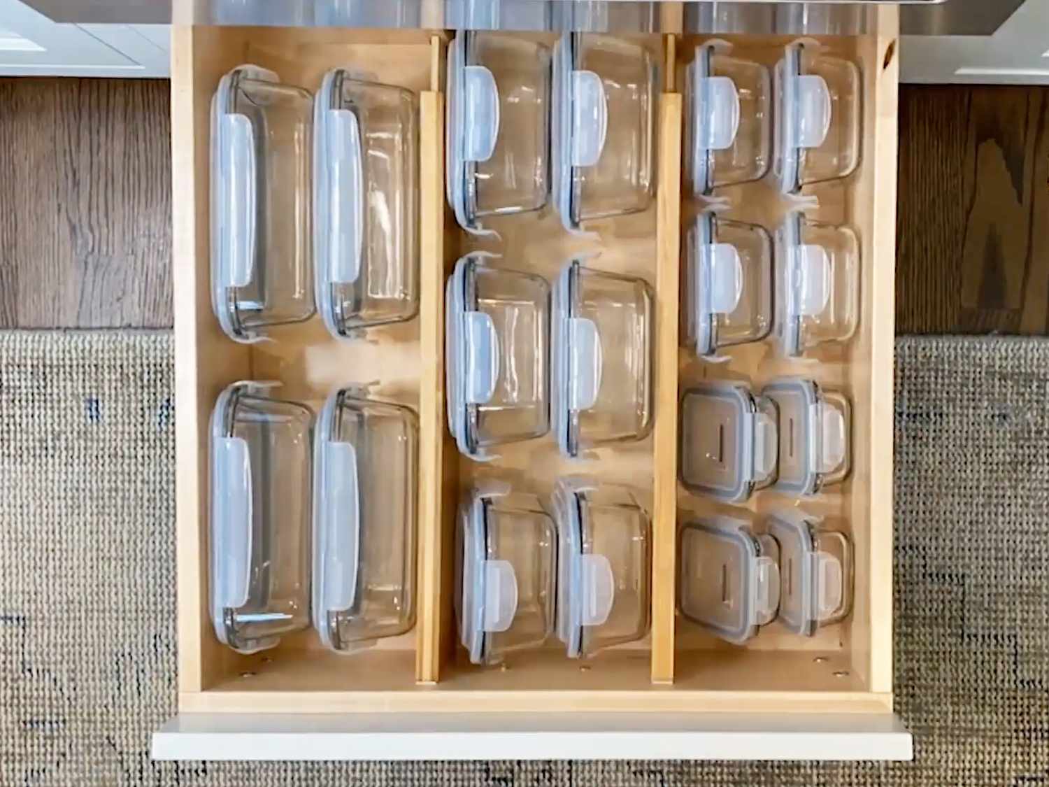 Food storage container organizers