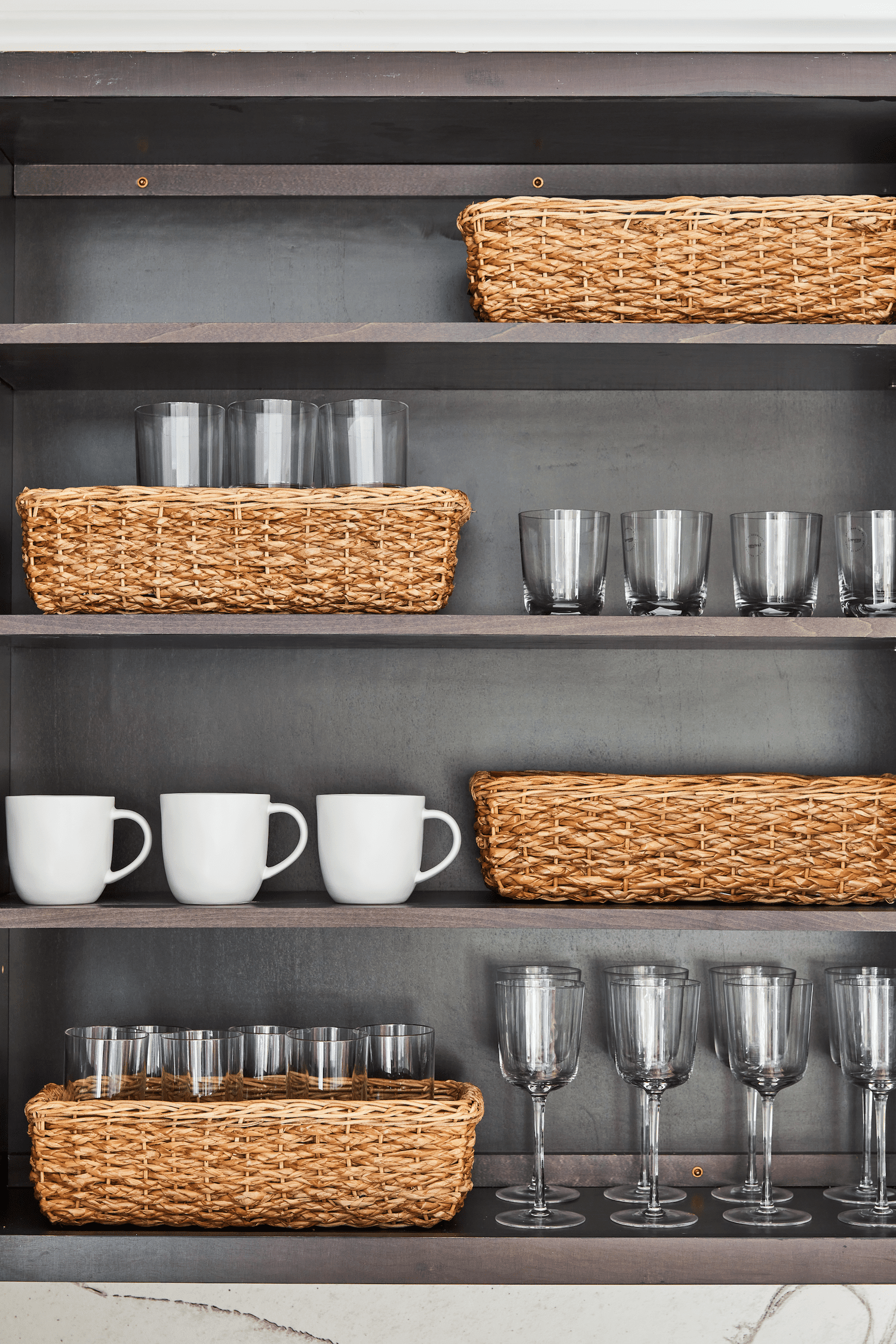 Storage Ideas, Dishware in Cabinet