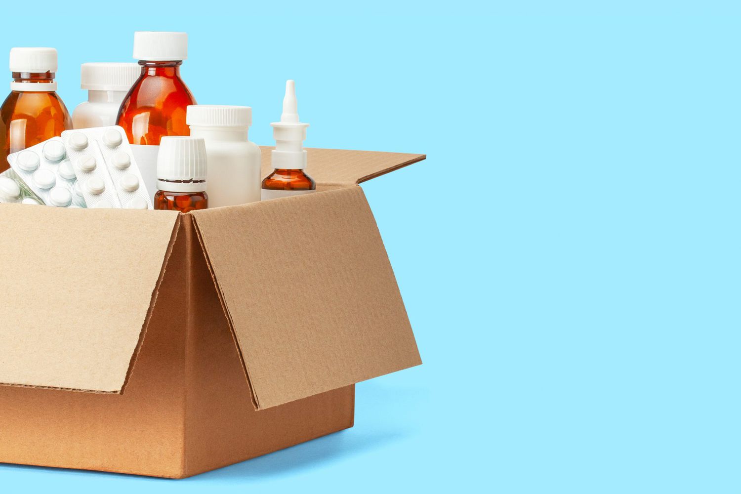 Prescription Drug Delivery Services: box of prescriptions