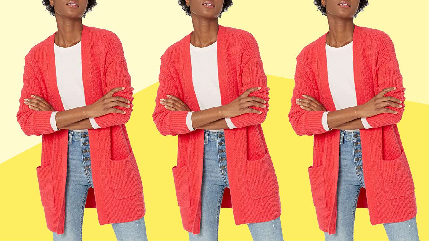 Amazon Brand - Goodthreads Women's Oversized Boucle Shaker Stitch Cardigan Sweater