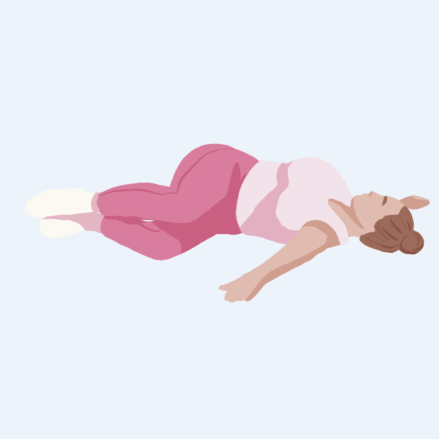 Bed Yoga Pose: side lying twist stretch