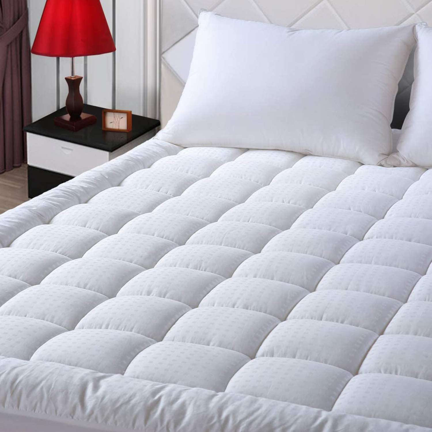 Thick Queen Size Mattress Pad Cover Pillow Top Topper Padded Luxury Bed Cooling 