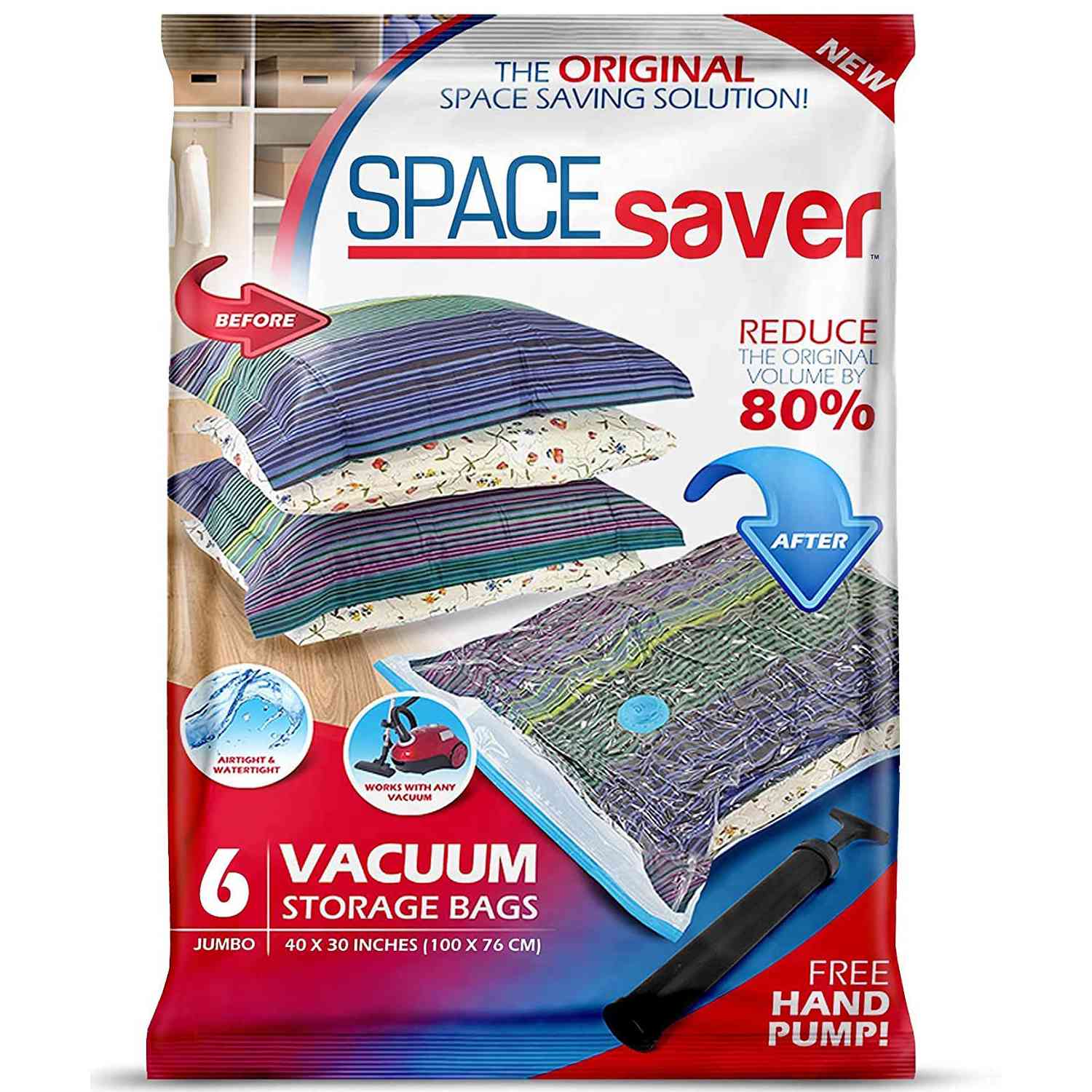 Inspired Living by Mesa Inspired Living Storage Saver Extra Large Single Pack in Clear Spacesaver Collection Vacuum Space Bags, 