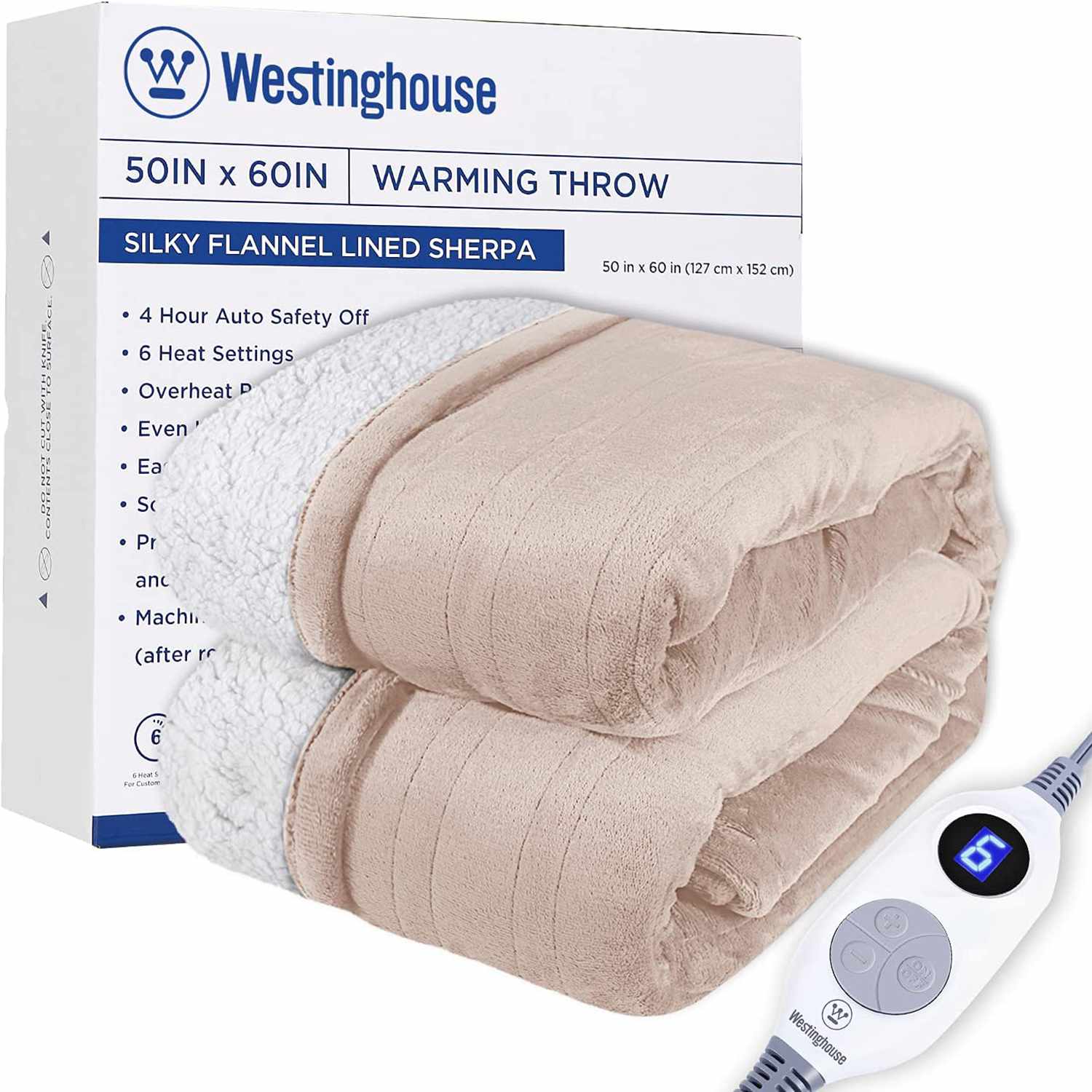 FiNeWaY@ New Single Size 120cm x 60cm Pure Luxury Soft Comfort Washable Warm Electric Heated Under Blanket with Single Remote Control and 3 Heat Settings