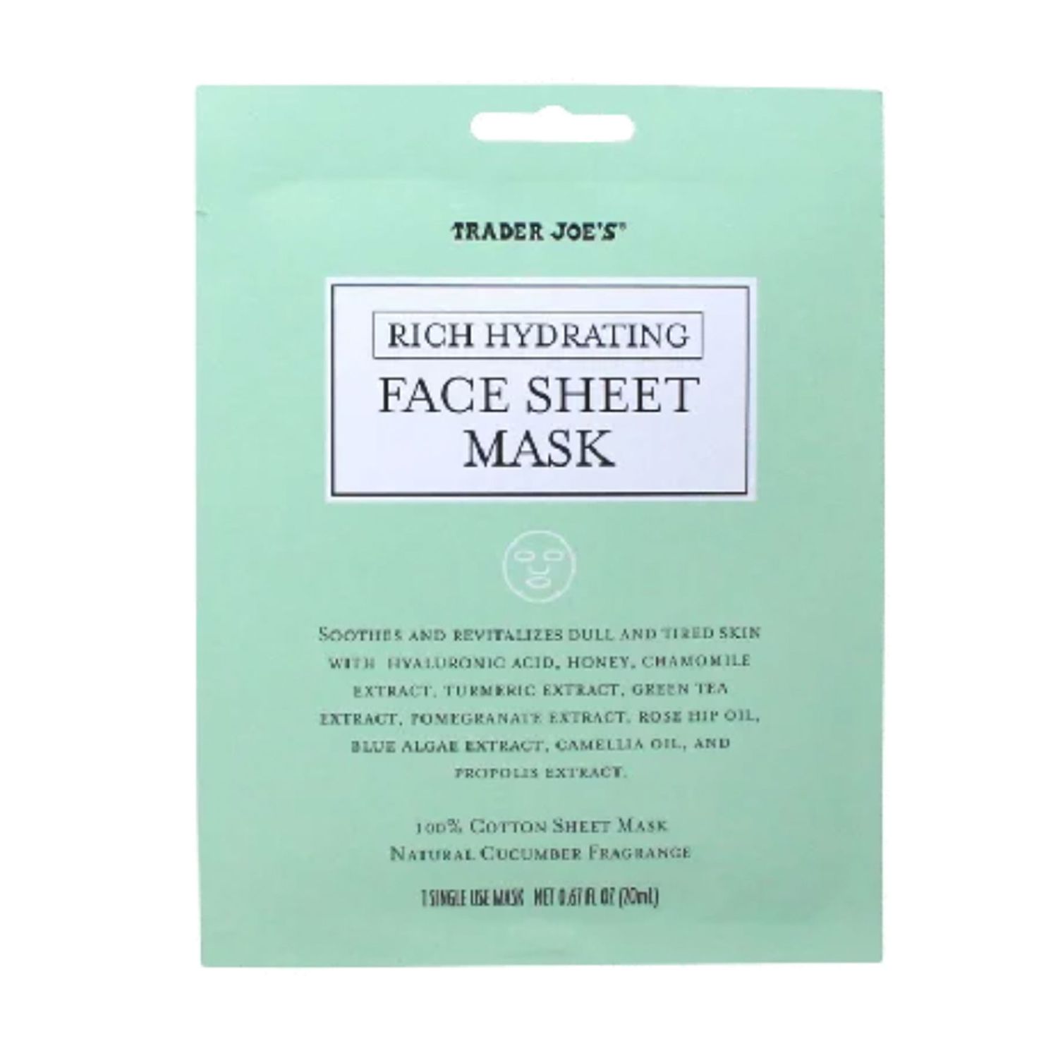 Trader Joe's Gifts Rich Hydrating Face Sheet Mask