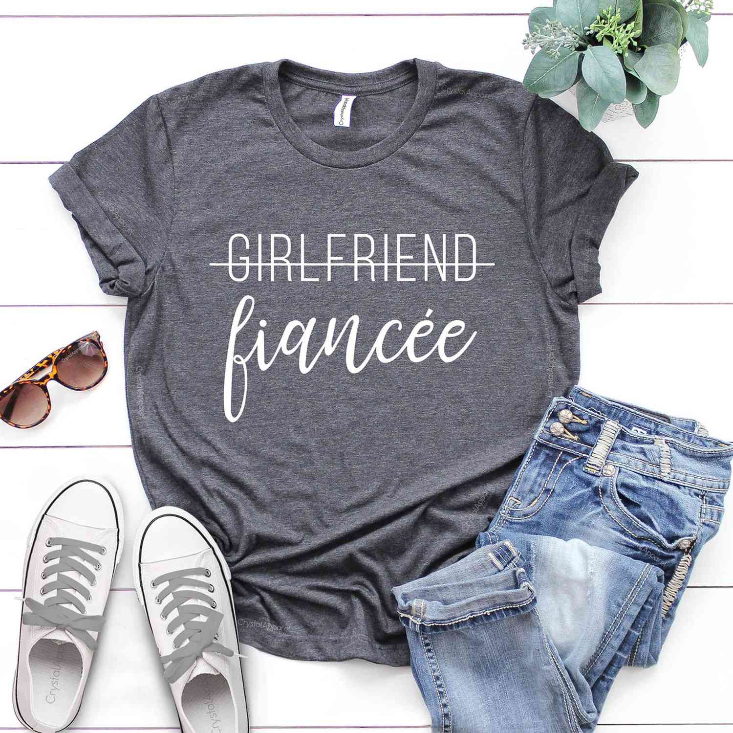 Engagement Gifts Girlfriend to Fiancee t-shirt from etsy
