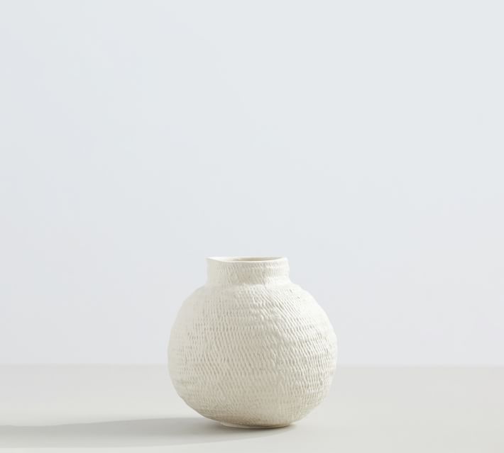 White Textured Bud Vase