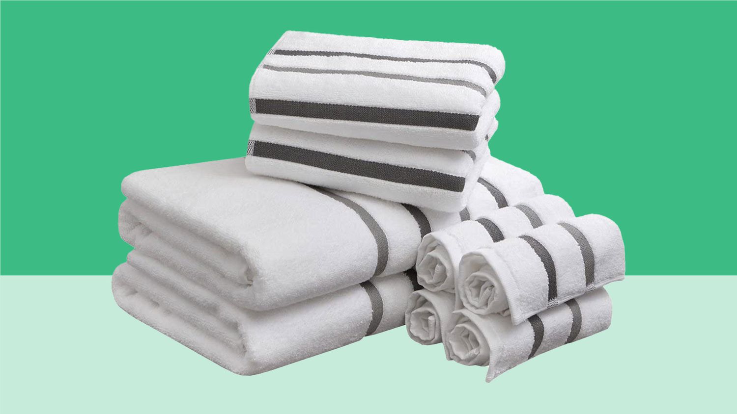 Comfort Spaces Cotton 8 Piece Bath Towel Set Striped