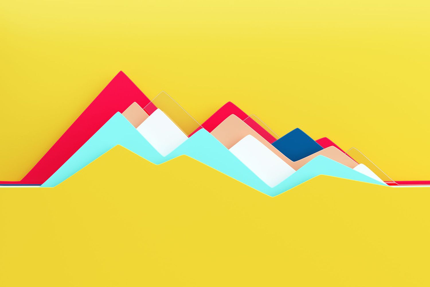 Abstract multi colored line chart