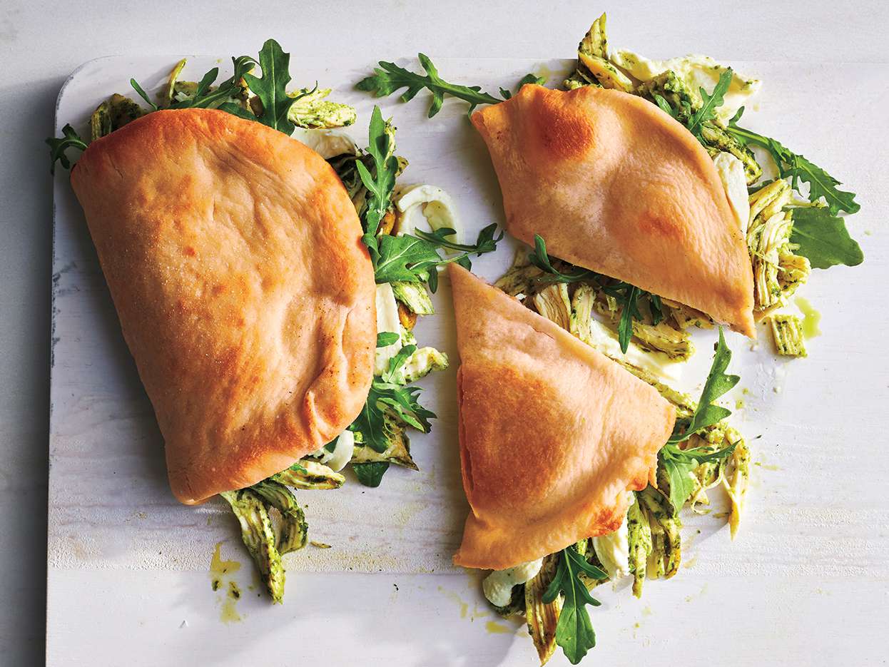 Chicken-Pesto Flatbread Sandwiches