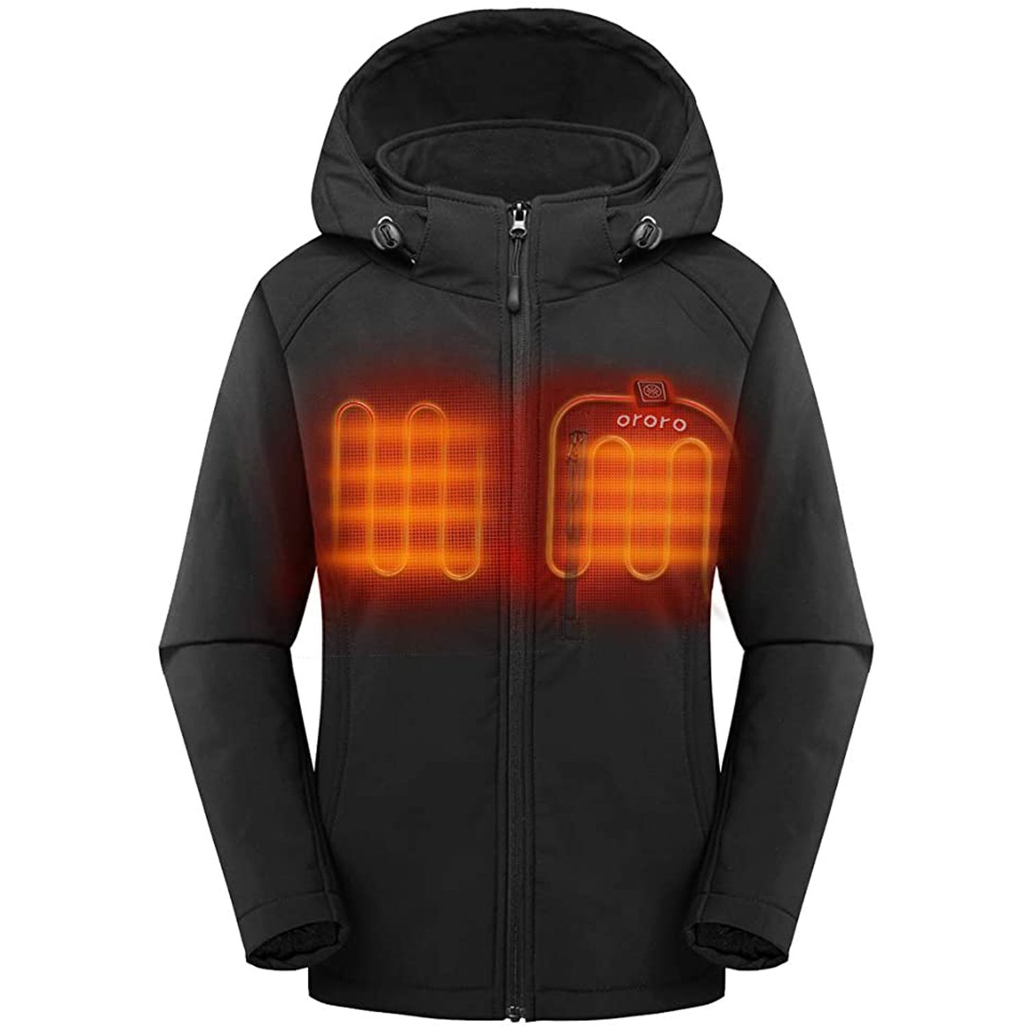 Women's Heated Jacket with Battery Electric Heating Coat W/ Detachable Hood