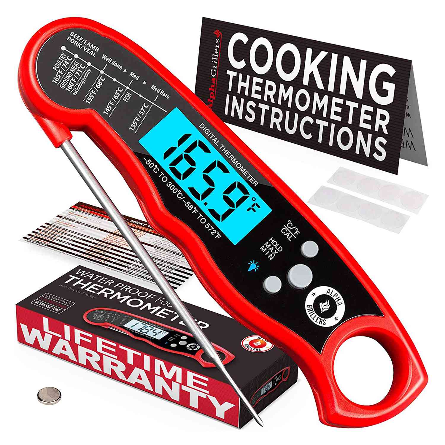 Amazon Alpha Grillers Instant Read Meat Thermometer for Grill and Cooking