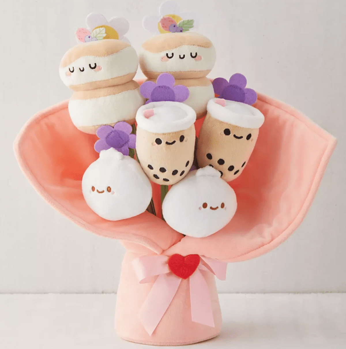 Bouquet of cute boba, bao and macaron shaped mochi