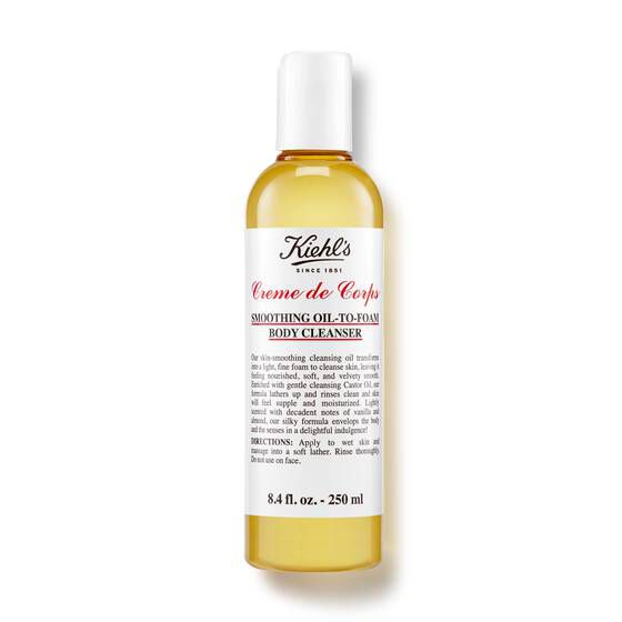 best-body-wash-for-dry-skin-kiehls creme de corps smoothing oil-to-foam body cleanser