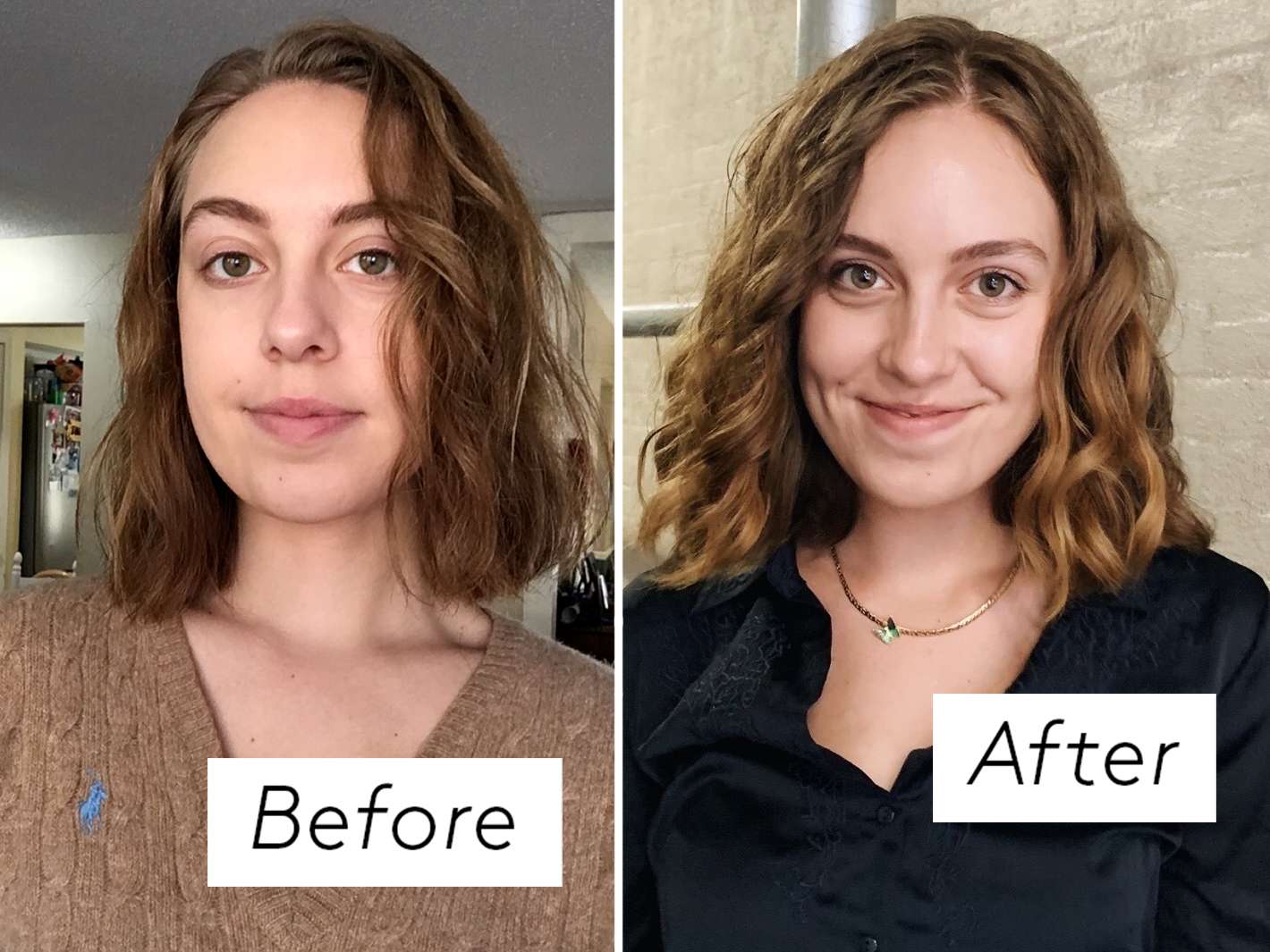 curly girl method before and after photo